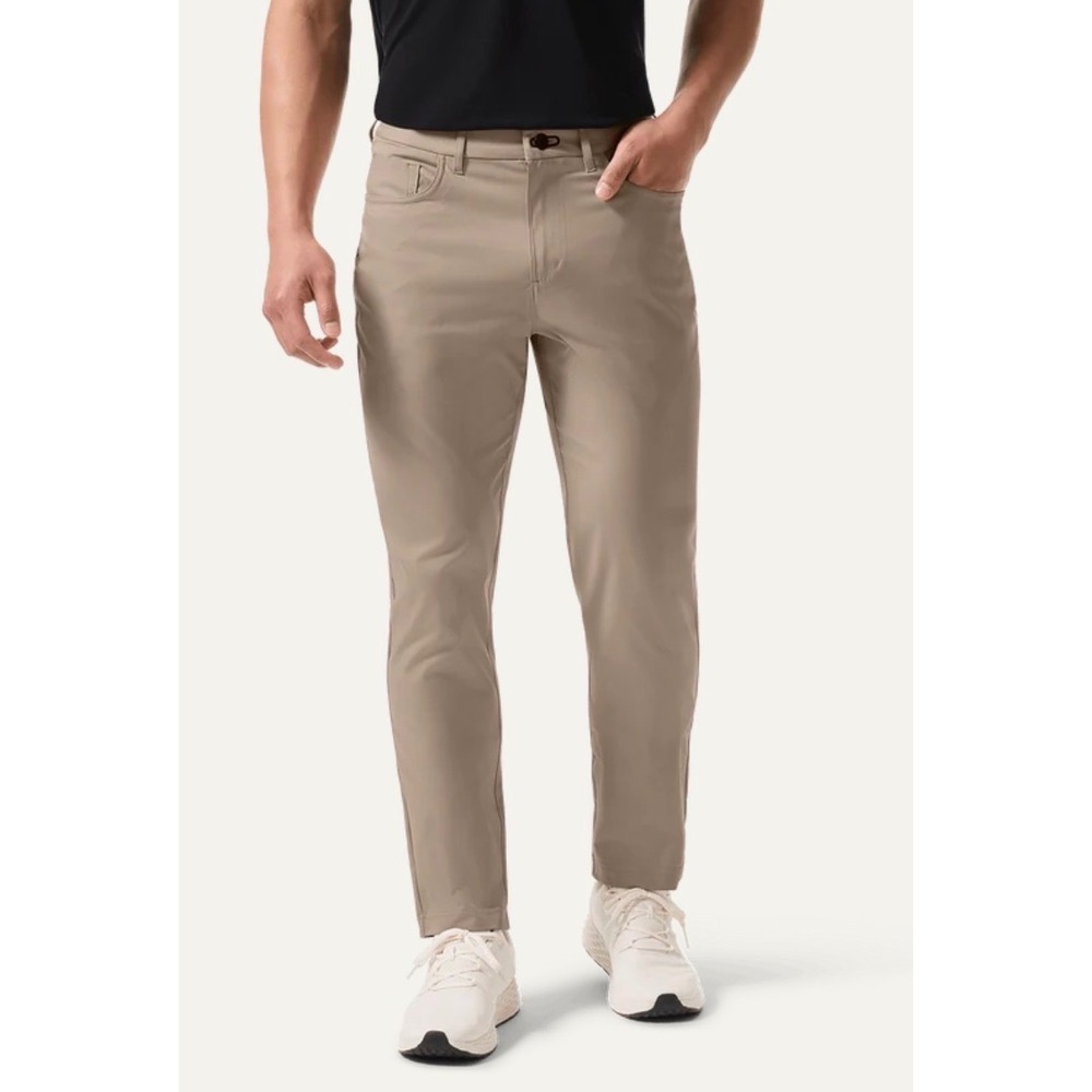 NOBULL Dealmaker Chino+ Pants Sand Tan 30x28 Athletic Stretch Smart Casual Khaki